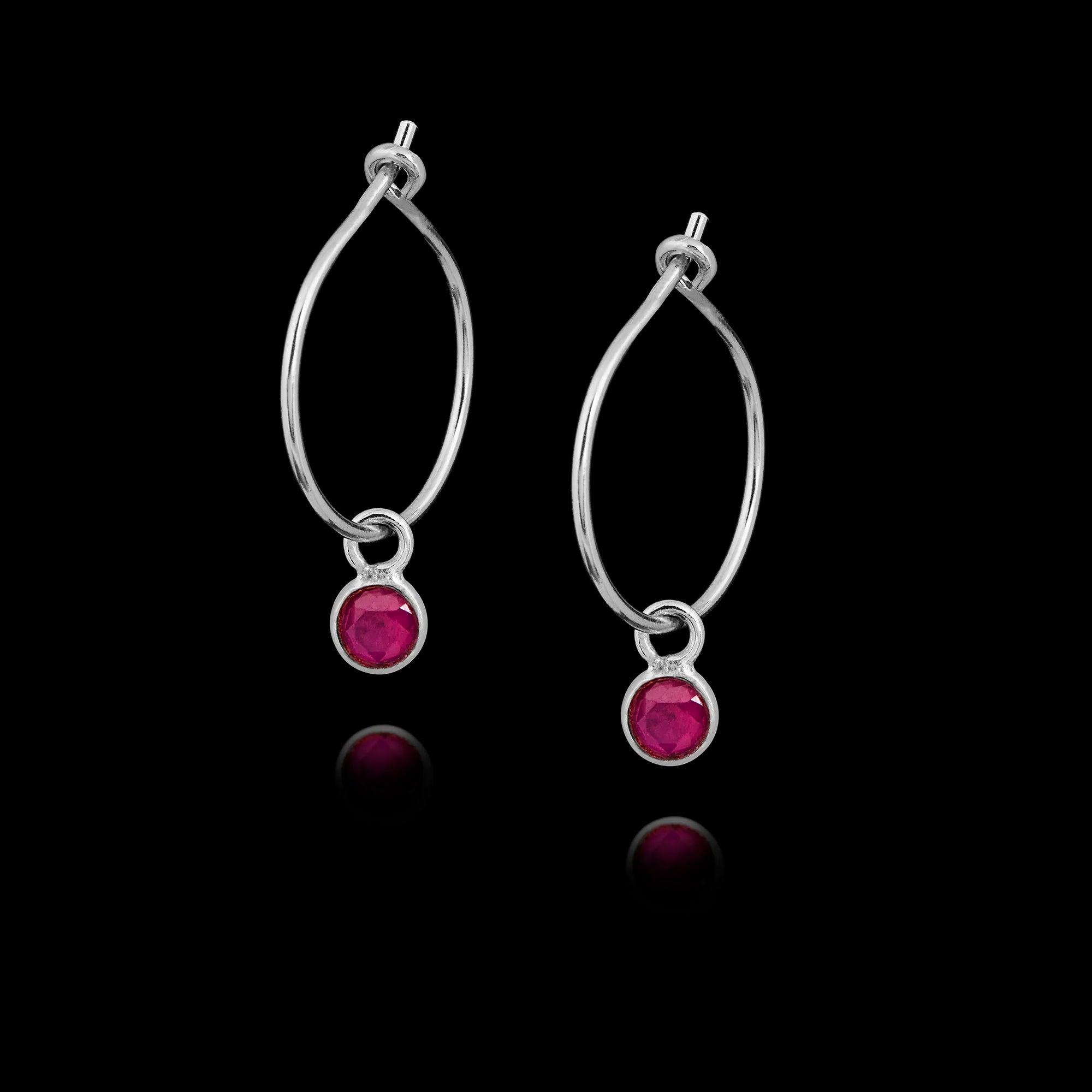 925 Silver Earrings with Ruby